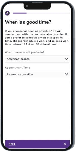 Screen showing a Teladoc Health App