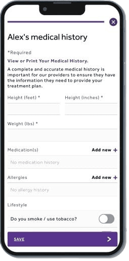 Screen showing a Teladoc Health account